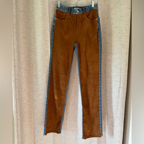 Good American Icon Suede Mixing Jeans 26-29W 30L Cowboy Country Rodeo Vibes - Picture 2 of 14